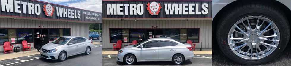 2019 Nissan Sentra with brand new Verde Wheels Influx in chrome installed in Marietta, GA at Metro Wheels & Accessories